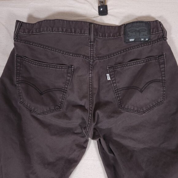 Levis Charcoal Gray 559 Relaxed Fit Denim Pants Mens 36x30 Jeans RUNS SMALL - Picture 9 of 16